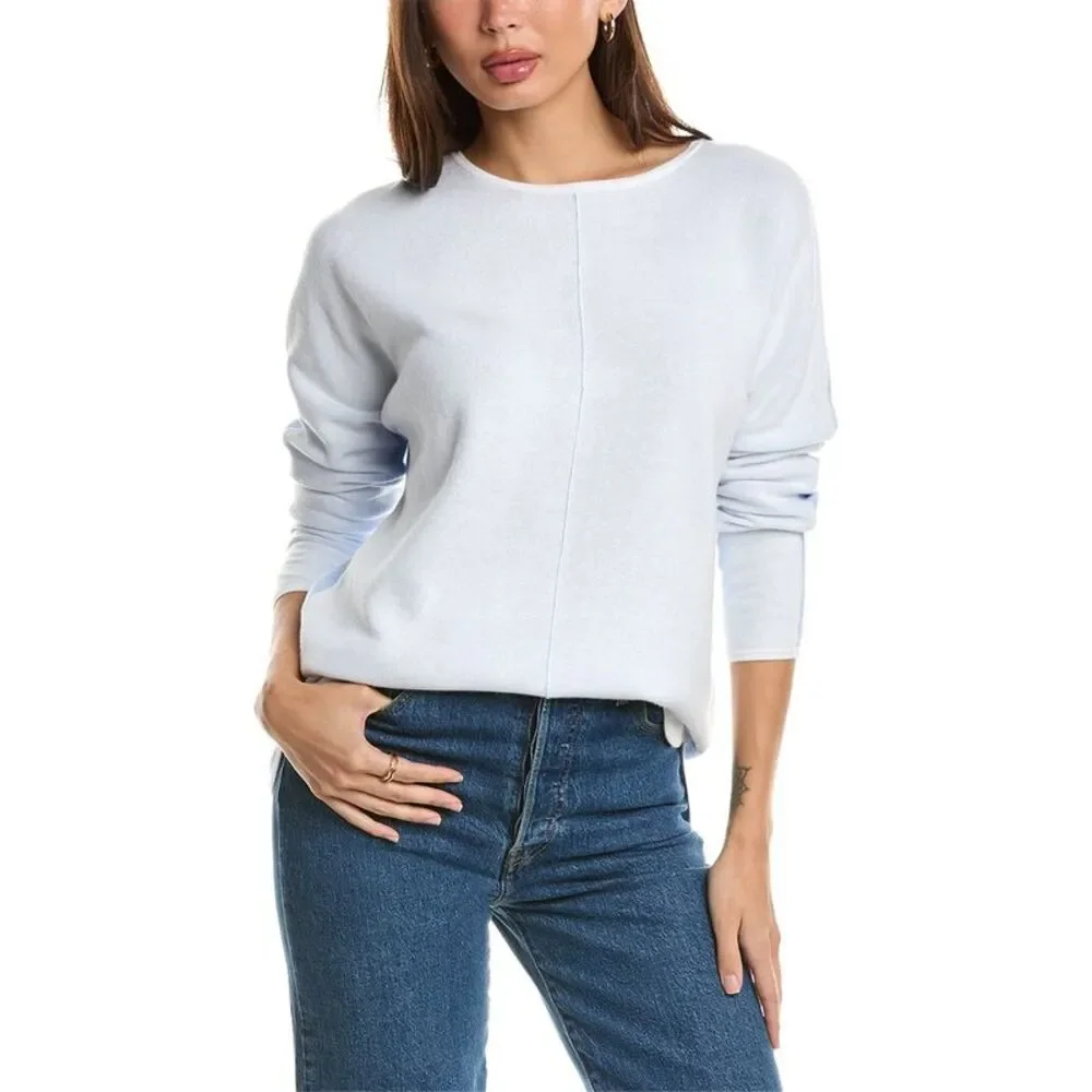 Forte Cashmere Double Reversible Colorblocked Cashmere-Blend Pullover